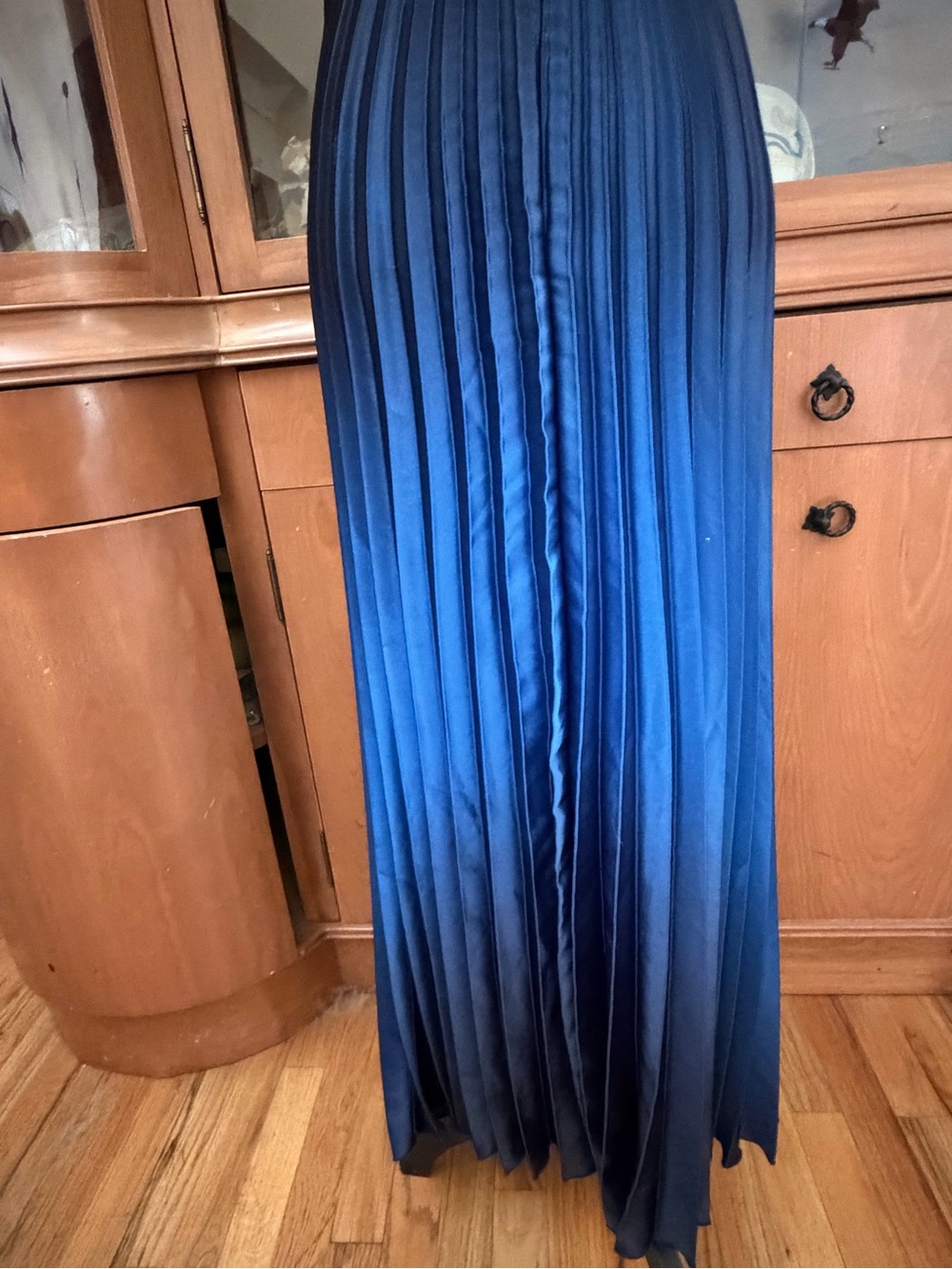 Vtg Betsy & Adam black pleated cocktail midi dress - Picture 10 of 11
